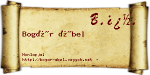 Bogár Ábel névjegykártya