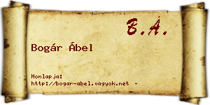 Bogár Ábel névjegykártya