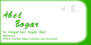abel bogar business card