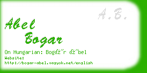 abel bogar business card